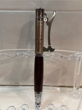 Artisan Handmade Hand Turned Chrome Firefighters Click Pen Fireman
